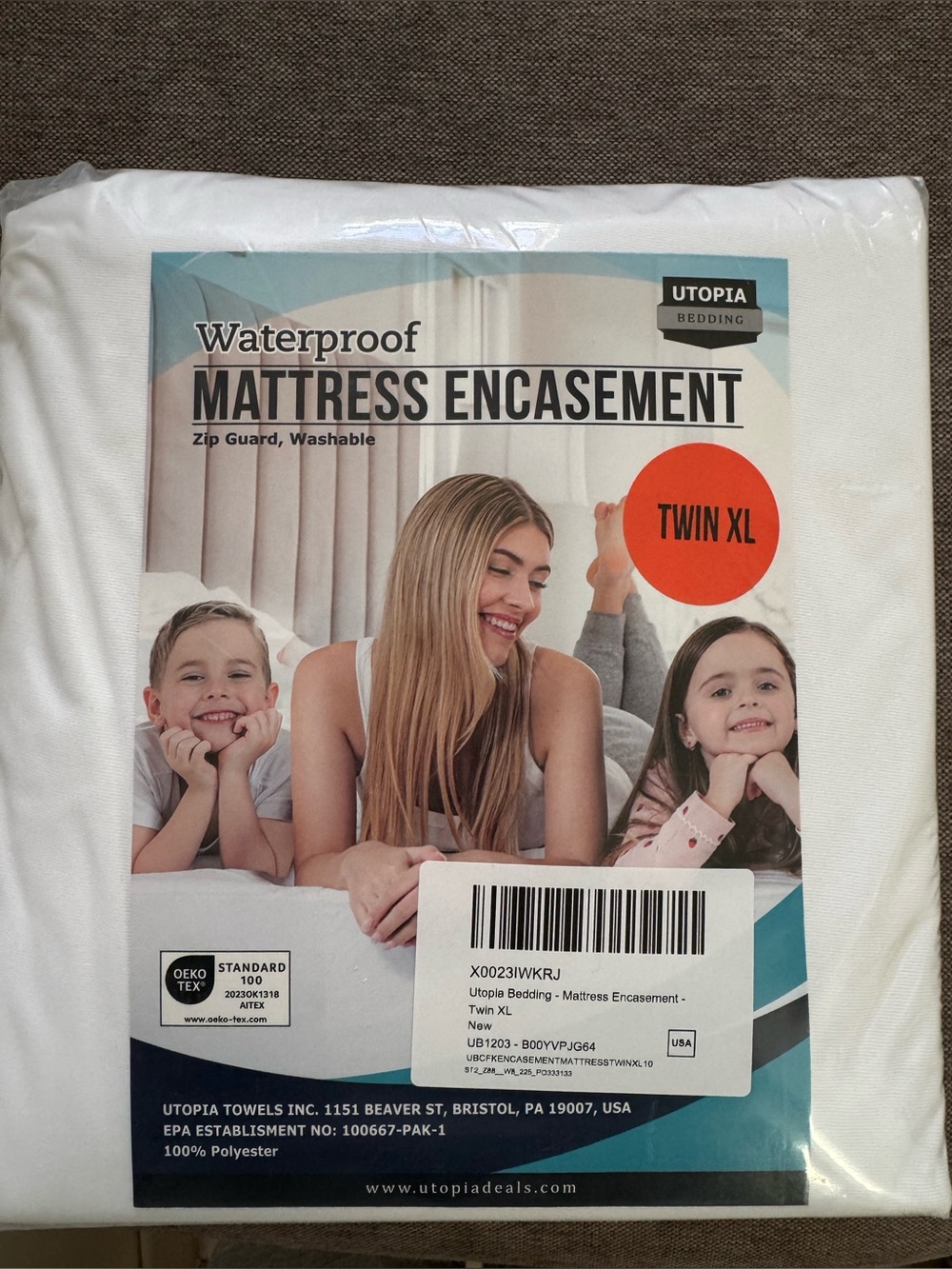 New Utopia Bedding Twin XL Waterproof Mattress Encasement With TXL Grey Sheets